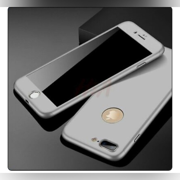 NIB, iPhone 7 silver metallic 3 piece phone case with screen protector. Unopened - Picture 1 of 8